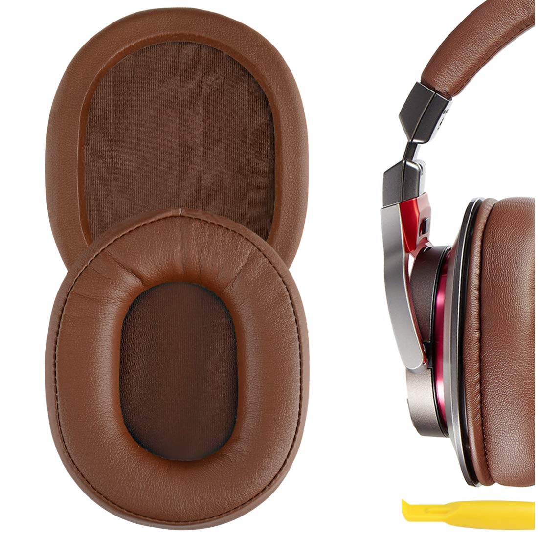 Geekria Replacement Ear Pads Compatible with ATH M50X, M50xBT2, M50XBT, M50, M40X, M30, M20, M10, ATH-MSR7 Headphones Ear Cushions, Repair Parts (Brown)