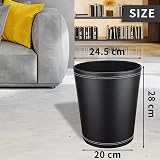 GORESE Leather Trash Can Wastebasket 9.4in Opening 11in H Black view 2