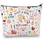 BDPWSS K-Pop Makeup Bag K-Pop Singer Merchandise Gift Just A Girl Who Loves K-Pop Gift for K-Pop Music Fan K-Pop Team Gift (Loves K-Pop)