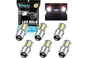 Alopee 6-Pack 1157 Led Bulb White Trailer Tail Light 12V 2057 Led Bulb RV Brake Lights Used for 2357 7528 BAY15D P21/5W RV Camper Tail Brake and Turn Signals, 18SMD 5050 Chips