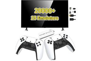 AOTKK Retro Game Console, Wireless Retro Game Stick with 23 Emulators, 4K HD Output, 20,000+ Nostalgia Games 64GB, TV-Connectable Gaming Console, 2.4G Wireless Controllers, Plug & Play Video Games, 64GB