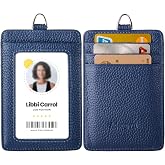 Genuine Leather ID Badge Holder | Vertical, Work Name Badge