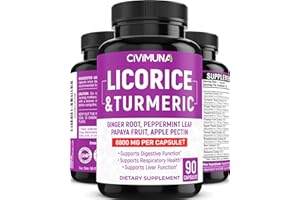 CIVIMUNA Licorice Capsules 6650mg - Licorice, Turmeric Root, Ginger Root - 3 Months Supply