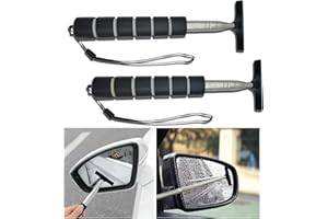Couslcd Side Mirror Squeegee, 2 PCS Car Mirror Squeegee, Retractable Car Rearview Mirror Wiper for All Vehicles, Vehicle Accessories Universal for SUV Truck RV (Black)