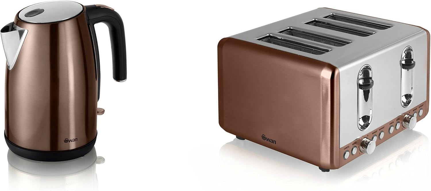 Swan Kitchen Appliance Copper Townhouse Set 1.7L BULLET JUG Kettle