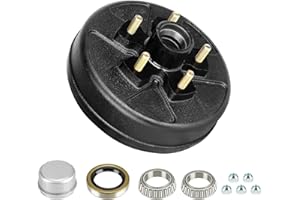 SEHNSUCHT Trailer Brake Drum Kit, 5 Hole on 5" Bolt Circle Brake Drum for 3500 lb Axles, Replacement 10” Brake Hub Drum Assem