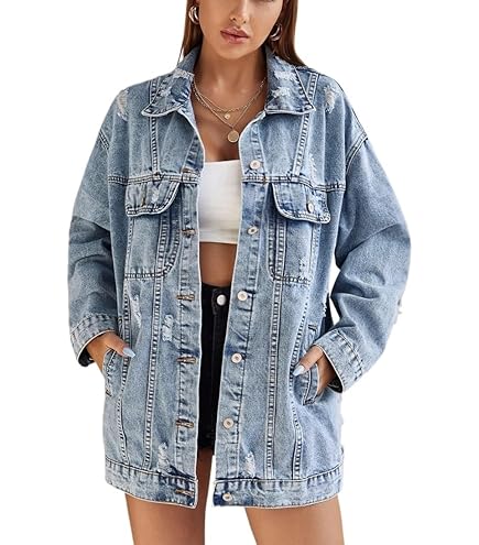 Oversized Denim Jacket Womens Jean Jackets: Women's Jackets