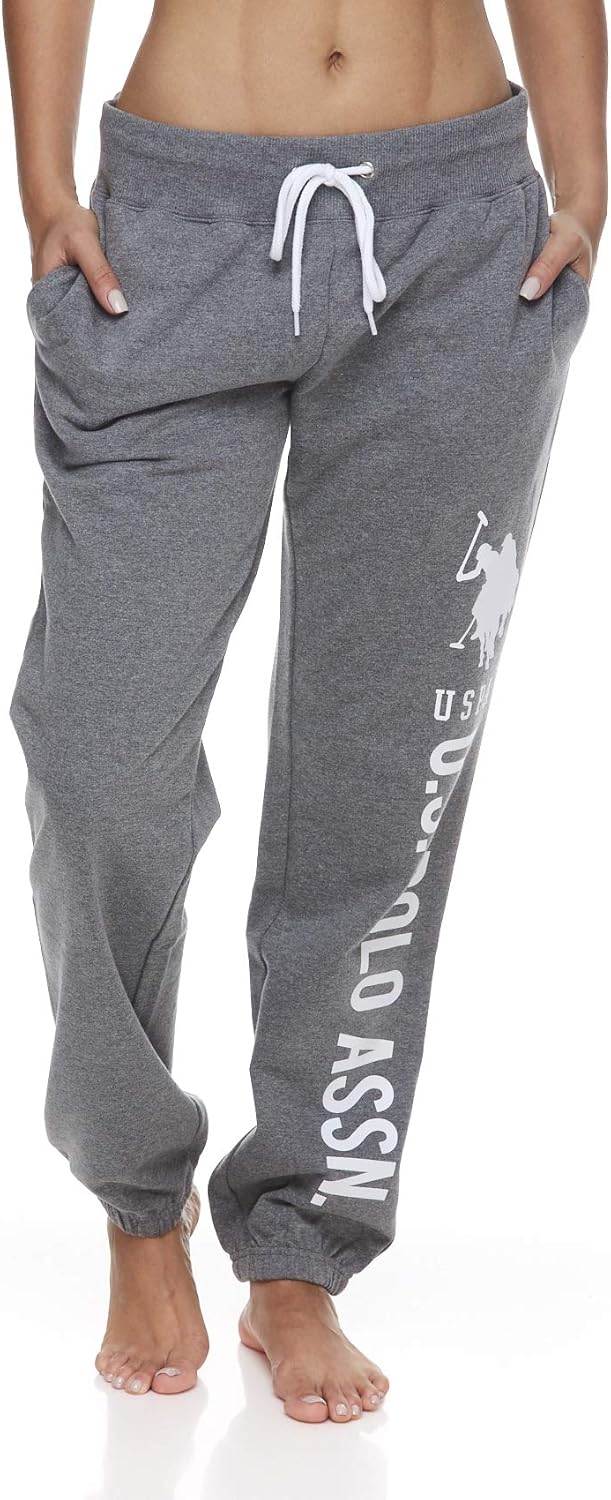 U.S. Polo Assn. Essentials Womens Sweatpants Joggers French Terry Sleep Lounge and Pajama Pants with Pockets: Clothing