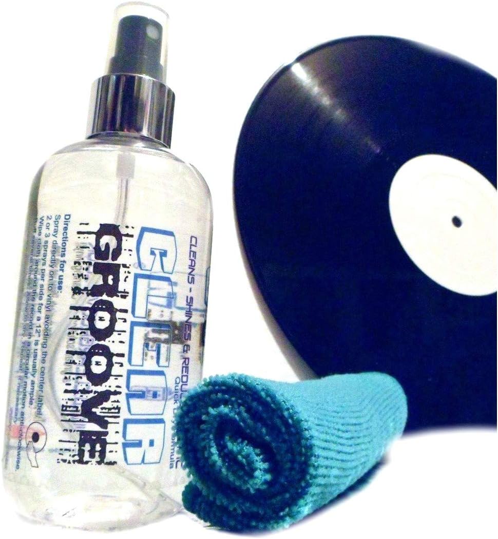 CLEAR GROOVE - Advanced Vinyl Record Cleaner Kit Large 250ml Spray Fluid and Cloth - The Solution for Cleaning Vinyl Records LP Albums