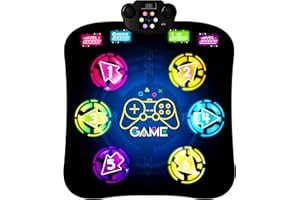 ZIZZ Dance Mat Gift for Girls - Birthday Gift for Girl Boy Toy for Kids 3-12 Years Old Electronic Dance Pad with LED Lights, Bluetooth, Music Dance 5 Game Modes, Gift for Age 3 4 5 6 7 8 9+ Girl