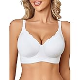 Avidlove Jelly Bras for Women No Underwire Seamless Bralettes Wireless Push Up Scalloped Full Coverage Sports Everyday Bra