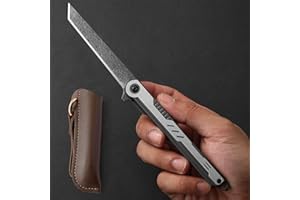 DRACHENADER Tanto Damascus pocket Knife Cool Knives for Men Handmade Damascus Tanto Folding Pocket Knife for Women, Slim Gentleman's Pocket Flip Knives Tactical Small EDC Knife, as Gift and Tool