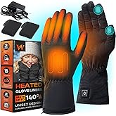 Weston Heated Glove Liners for Men and Women - Rechargeable Thermal Hand Warmers - Heated Gloves with 3 Heat Settings