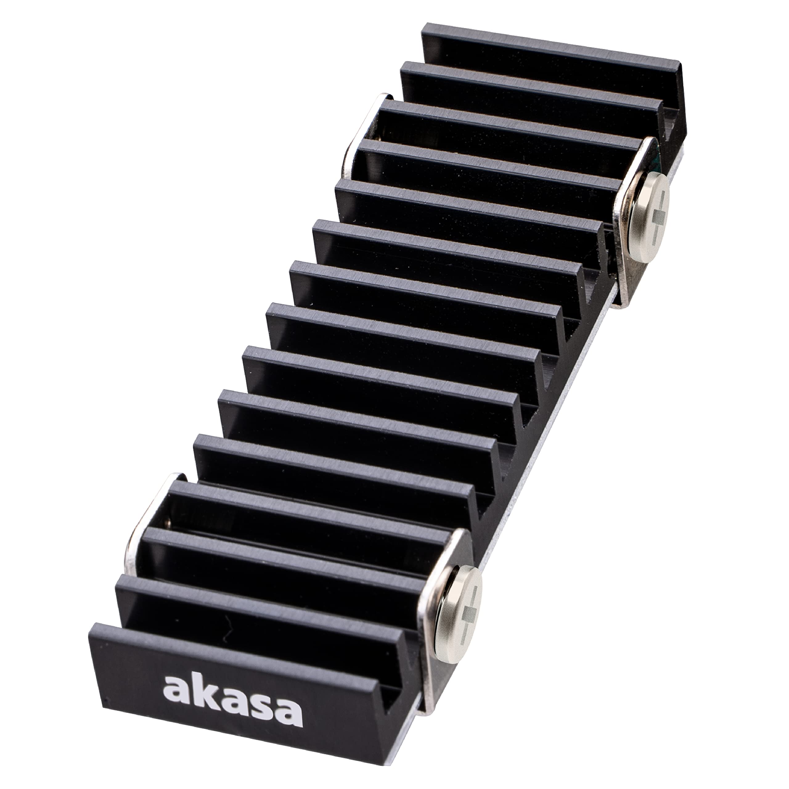 Akasa Gecko Pro | Passive Cooling for M.2 NVMe PCIe & SATA Drives | M.2 heatsink 2280 | Aluminum Heatsink Cooling Fin | Includes Silicone Thermal Pad | 71.5 x 22 x 8mm | Black | A-M2HS02-BK