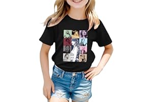 YHIWU Kids Girls Shirts Short Sleeve Graphic T-Shirt Cute Concert Tee Tops Crew Neck Music Lover Shirts for Girls and Boys