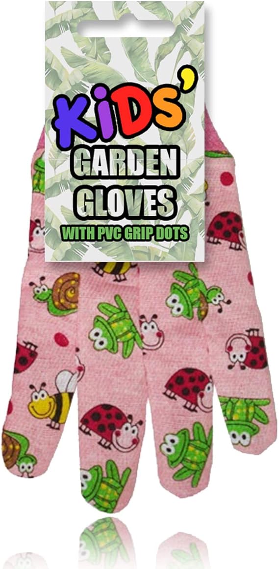 Kids Garden Gloves One Size 3+ Years Cotton Children's Gardening