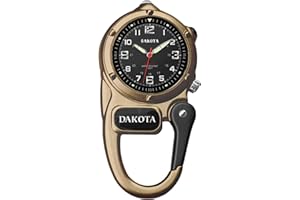Dakota Mini Clip Microlight Pocket Watch with White Flashlight – Swiss Army Style Mini Watch & Army Gift
