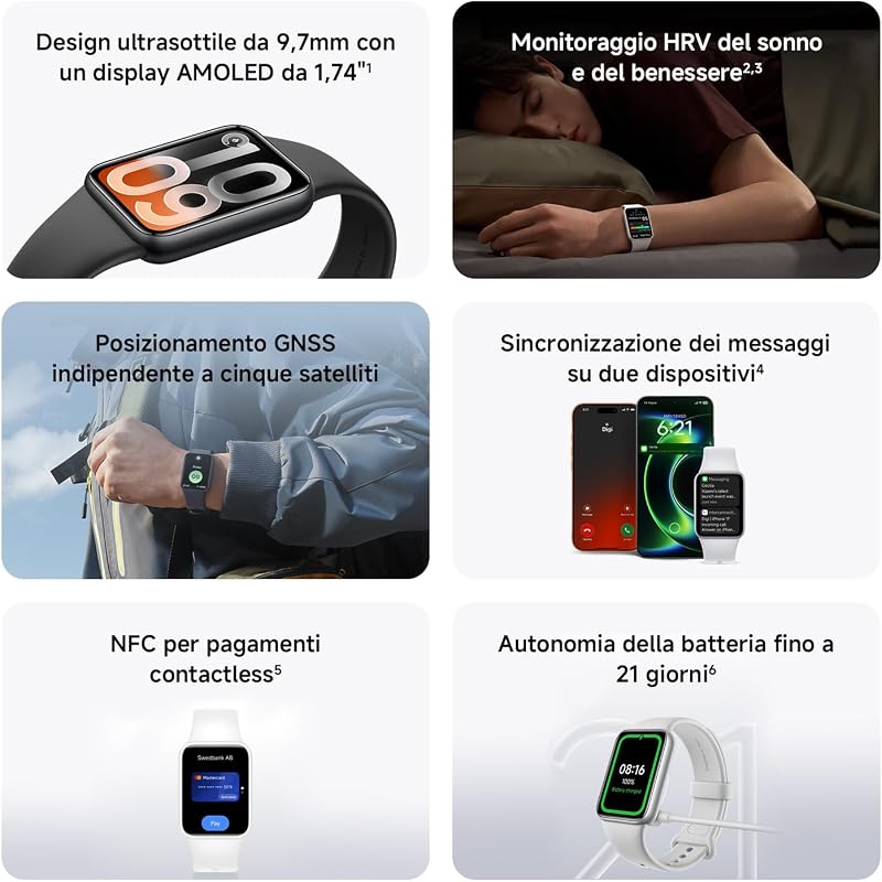 Smart Band 10 Pro NFC, Fitness Tracker Uomo Donna, Nero