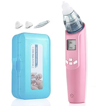 DEYACE Baby Nasensauger, Elektrischer Nasenreiniger mit LCD - Bildschirm und Licht sicher hygienisch für Neugeborene und Klei