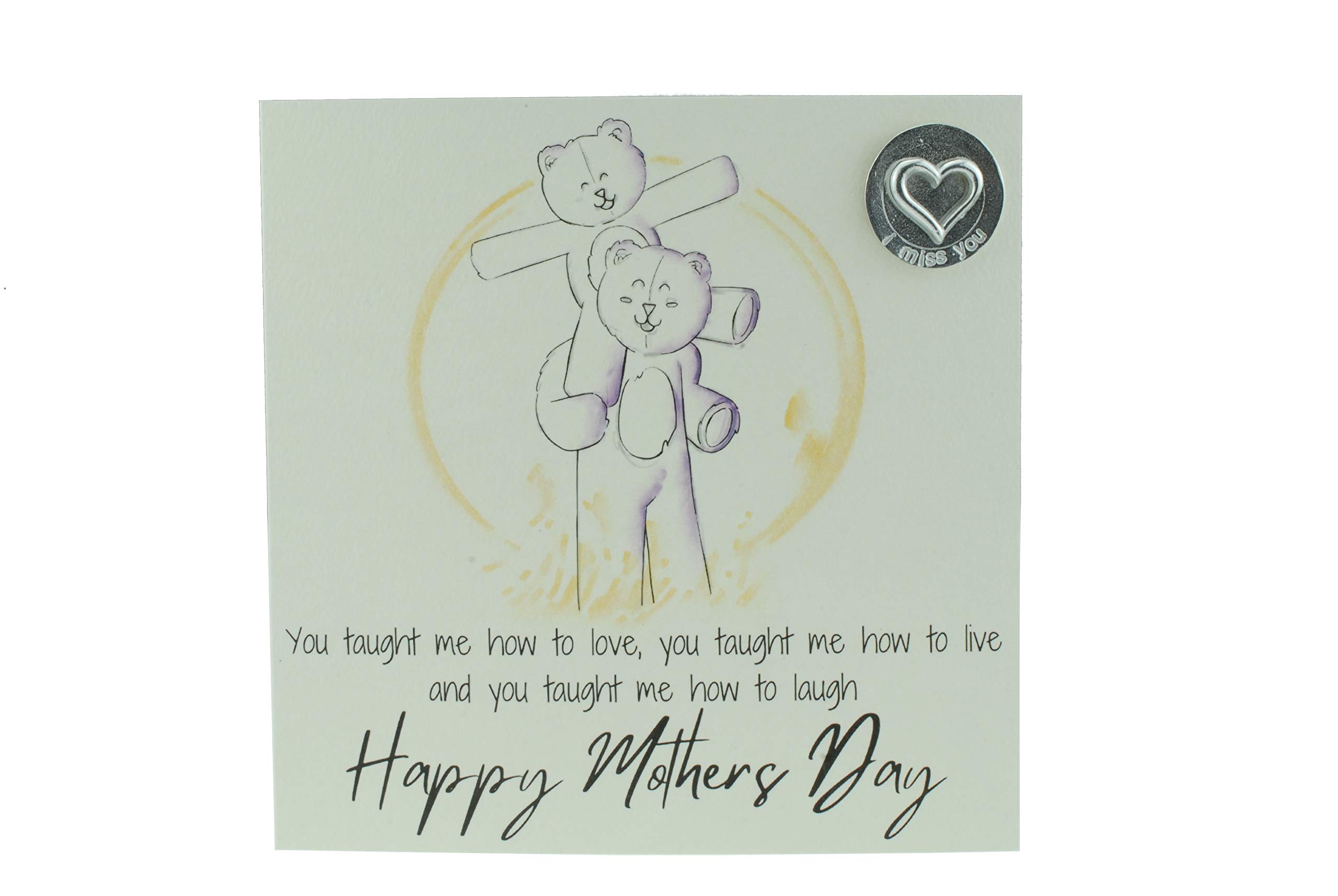 Mothers Day Card with Cute Bear on Shoulders – Comes with ‘I Miss You’ Gift Token (gc-mumshouldersimy)