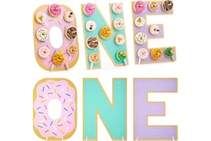 Lallisa 3 Pack Sweet One Donut Stands, Wooden Doughnut Display Stand, Donut Holders for Dessert Table Sweet One Theme Decorations 1st Birthday Party