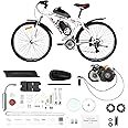 CUBELLIN 100CC 4 Stroke Bicycle Engine Kit 3HP Gas Powered Bike Motor Kit Single Cylinder Air Cooling Bicycle Conversion Kit 2KW Hand Start Bicycle Engine Kit (Belt style)