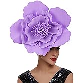 LDFWAY Large Flower Fascinators for Girls Women Tea Party Cocktail Headwear Derby Hats with Headband and Clip for Wedding
