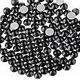 Beadsland 2880pcs Flat Back Crystal Rhinestones Round Gems for Nail Art and Craft Glue Fix,Black,SS4,1.5-1.7mm