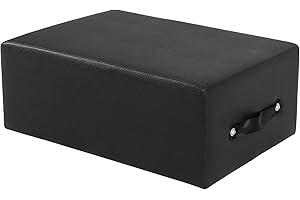 FAHKNS Portable Pilates Sitting Box, Non-Slip Pilates Reformer Sit Box for Home Gym, Pilates Exercise Accessories Suitable for Pilates Boards, Premium Leather and Plywood