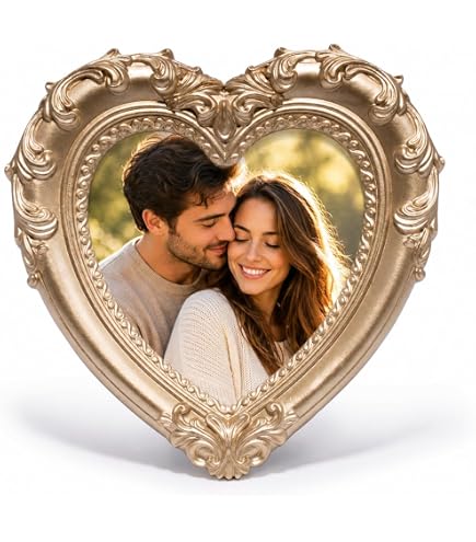 Amazon.com: Isaac Jacobs 5x5 Gold Heart Shaped Rose Border Resin