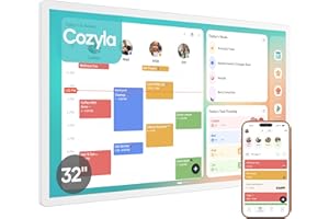 Cozyla Mate Calendar+ 2: 32" Digital Calendar Wall Touch Screen Chore Chart Customizable Dashboard Smart Electronic Display f