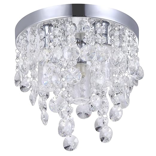 Bathroom Flush Ceiling Light Decorative Chrome Clearance Litecraft
