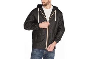 Weatherproof Vintage Mens Lightweight Waterproof Coated Hooded Rain Jacket- Light Windbreaker Raincoat for Men- Rain Slicker