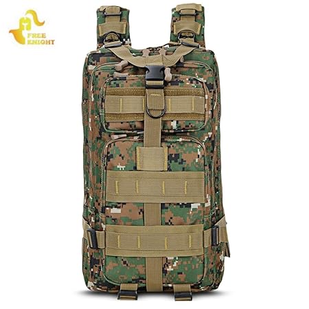 PLAY HARD Free Knight 25L Tactical Camouflage Backpack Rucksack (Khaki)