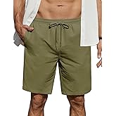 COOFANDY Men's Casual Shorts Elastic Waist Drawstring Lightweight Dry Quick Summer Beach Shorts