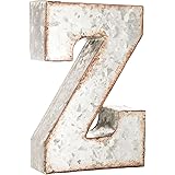 CraftyCrocodile7" Galvanized Metal Letters for Wall Decor - 3D Letter Z for Hanging & Free Standing - Decorative Rustic Alphabet Letters for the Living Room, Bedroom, Kitchen