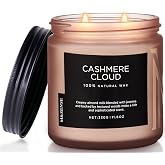 M&amp;Sense Cashmerecloud Scented Candle All Season Aromatherapy 11.6Oz 70H | Natural Soy Wax Candle Non Toxic With Mild Fresh Linen Calming Scent for Daily Use Home Relaxation Luxury Winter Gifts Women