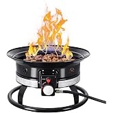Devoko 19 Inch Smokeless Propane Fire Pit 53000 BTU Portable for Outside,Backyard, RV Camping and Beach Party