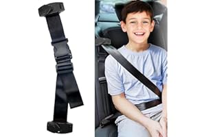 Kids Seat Belt Adjuster, HURODEN Car Seatbelt Adjuster with Safety Clips and Adjustment Strap Seat Belt Adjuster for Childs Adults Shoulder Neck Comfort and Protection(Black)