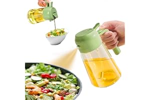 Yostyle 2 in 1 Oil Dispenser and Oil Sprayer, Oil Sprayer for Cooking, Cooking Oil Dispenser Sprayer, Oil Dispenser for Kitchen Spray, 16oz Glass Olive Oil Dispenser Bottle (Green)