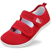 Besroad Womens Walking Shoes Wide Diabetic Shoes Adjustable Barefoot Casual Sneakers Breathable Zero Drop Arthritis Edema Sneakers Indoor Outdoor