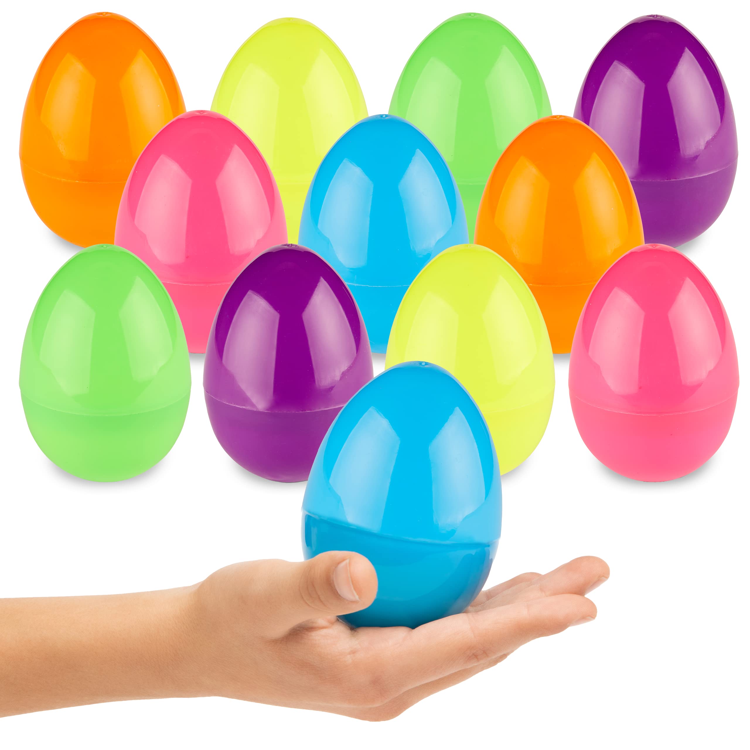 PREXTEX 72 Piece Plastic Easter Eggs Large 3 5 Inch Empty Eggs Prextex 72 piece plastic easter eggs large 3 5 inch empty eggs