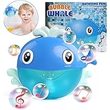 BelleStyle Baby Bath Bubble Toy, Bubble Machine Blowing Bubbles Musical Toy Automatic Bubble Maker with 20 Music Songs for Infant Baby Children Kids Happy Tub Time Blue Whale