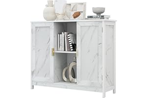 TaoHFE Farmhouse Marble White Storage Cabinet Buffet Cabinet Wooden Coffee Bar Cabinet Buffet Table White Sideboard Thin Cabinet for Narrow Spaces Entry Cabinet Hallway Cabinet for Kitchen,Living Room