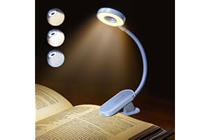 enclize Book Light for Reading in Bed,Rechargeable LED Reading Light with Stepless Brightness & 3 Color Temperature, Easy Clip On Reading Lamp for Reading at Night in Bed for Bookworms,Students (Blue)