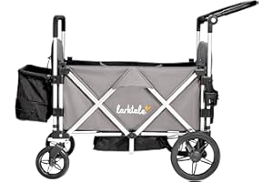 Larktale caravan - Double Seater Collapsible Wagon, All-Terrain Stroller Wagon for Kids, Baby, Toddler