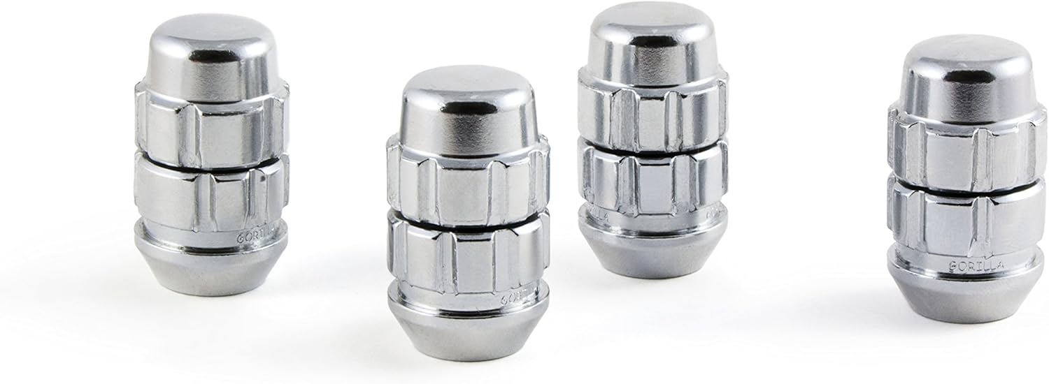 Gorilla Automotive (71631X) 12mm x 1.50 Thread Size Acorn Chrome X2 Wheel Lock, (Pack of 4): Automotive