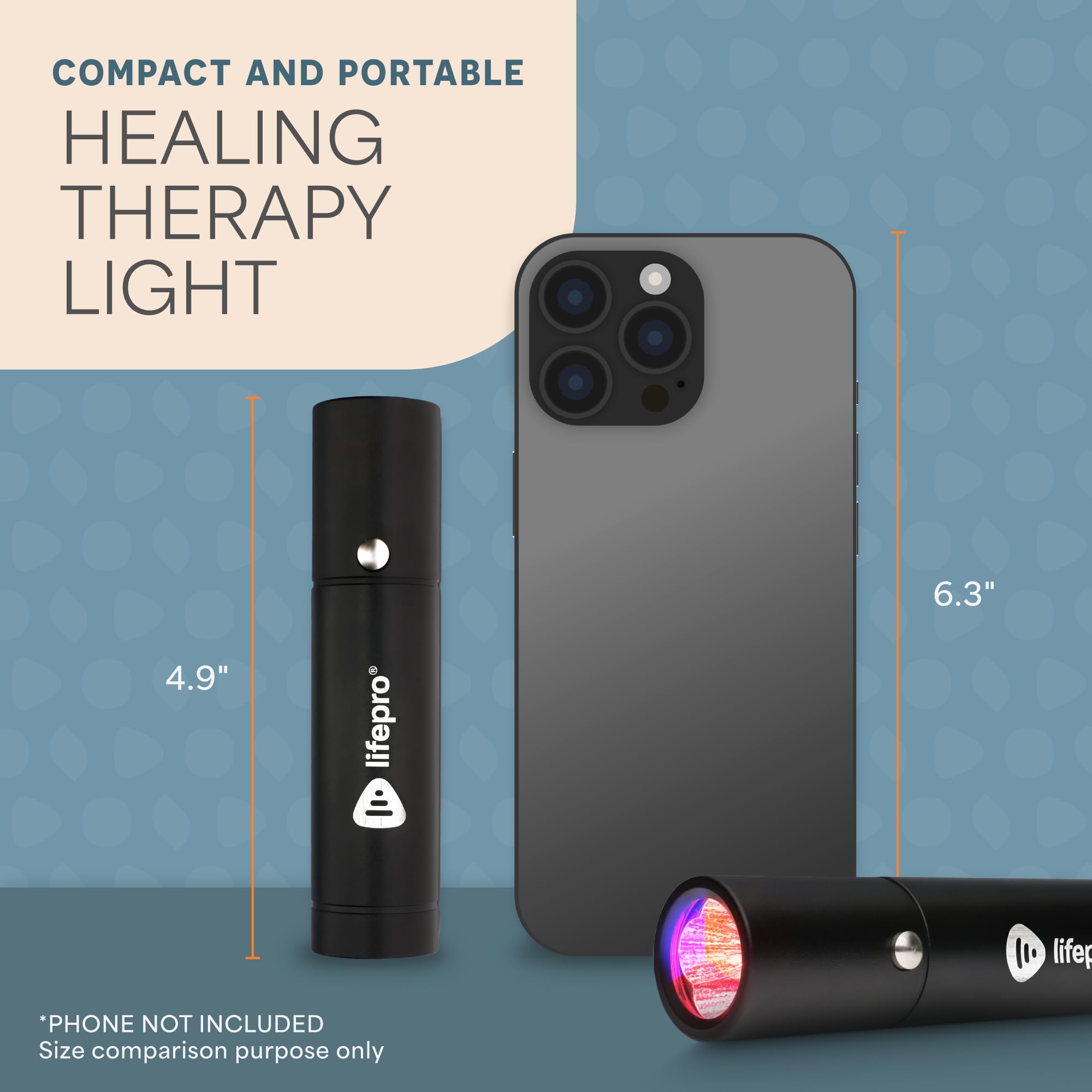 Lifepro Infrared & Red Light Therapy Device for Joints & Muscles Pain Relief, Portable Near Infrared Light for Body & Face Inflammation, Compact & Effective Design - Use 3 wavelengths