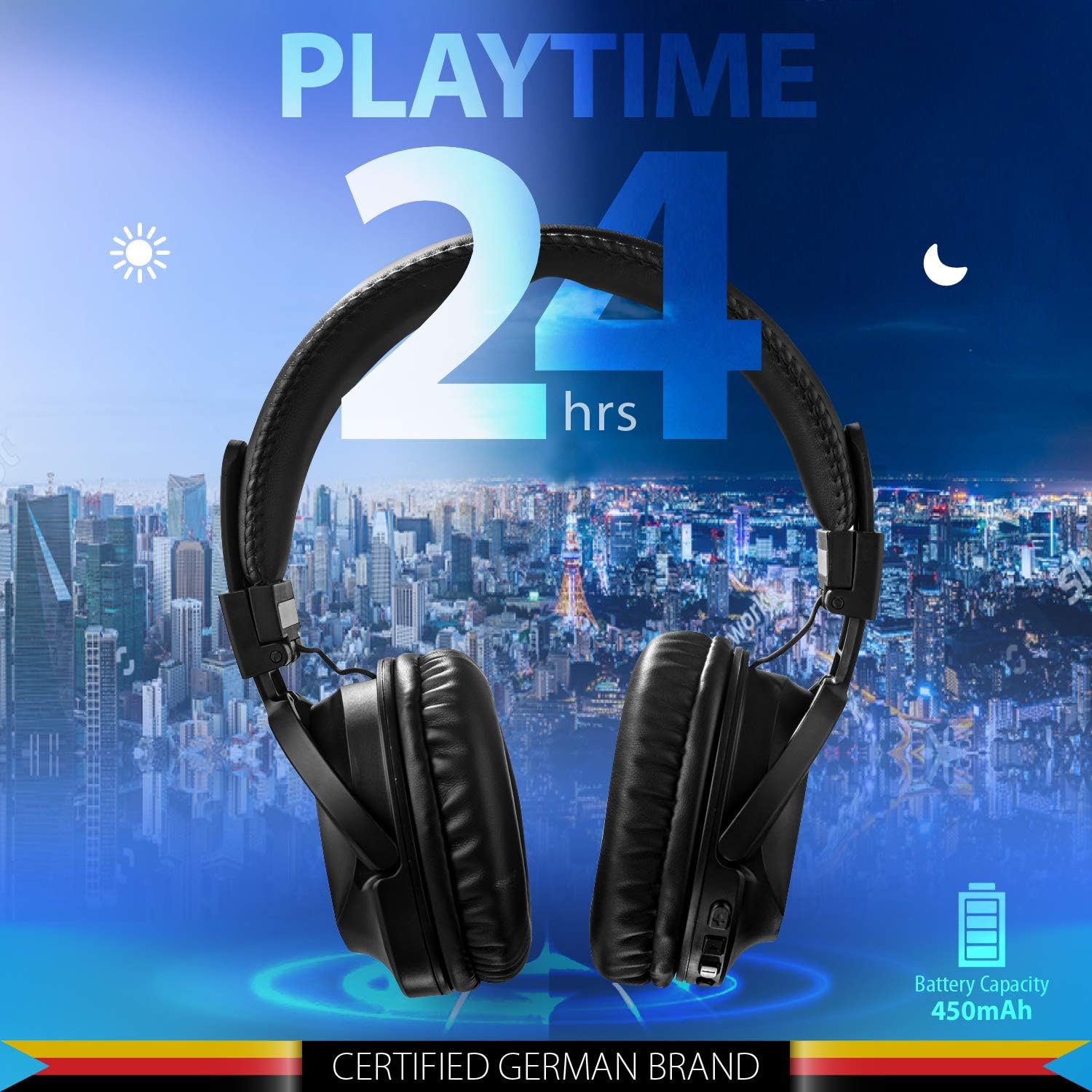 Blaupunkt BH11 Bluetooth OverTheEar Wireless Headphone, 40mm drivers