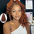 Flagship Goddess Box Braids Crochet Hair for Black Women,14 Inch 9 Packs 350 Goddess Crochet Braids Boho Crochet Box Braids with Curly Ends,Bohomian Pre looped Box Braids Crochet Hair-Ginger